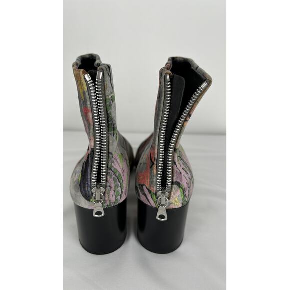 Rag and Bone Floral Velvet Print Drea Ankle Boot Womens Size 38.5 Grey - Picture 9 of 10